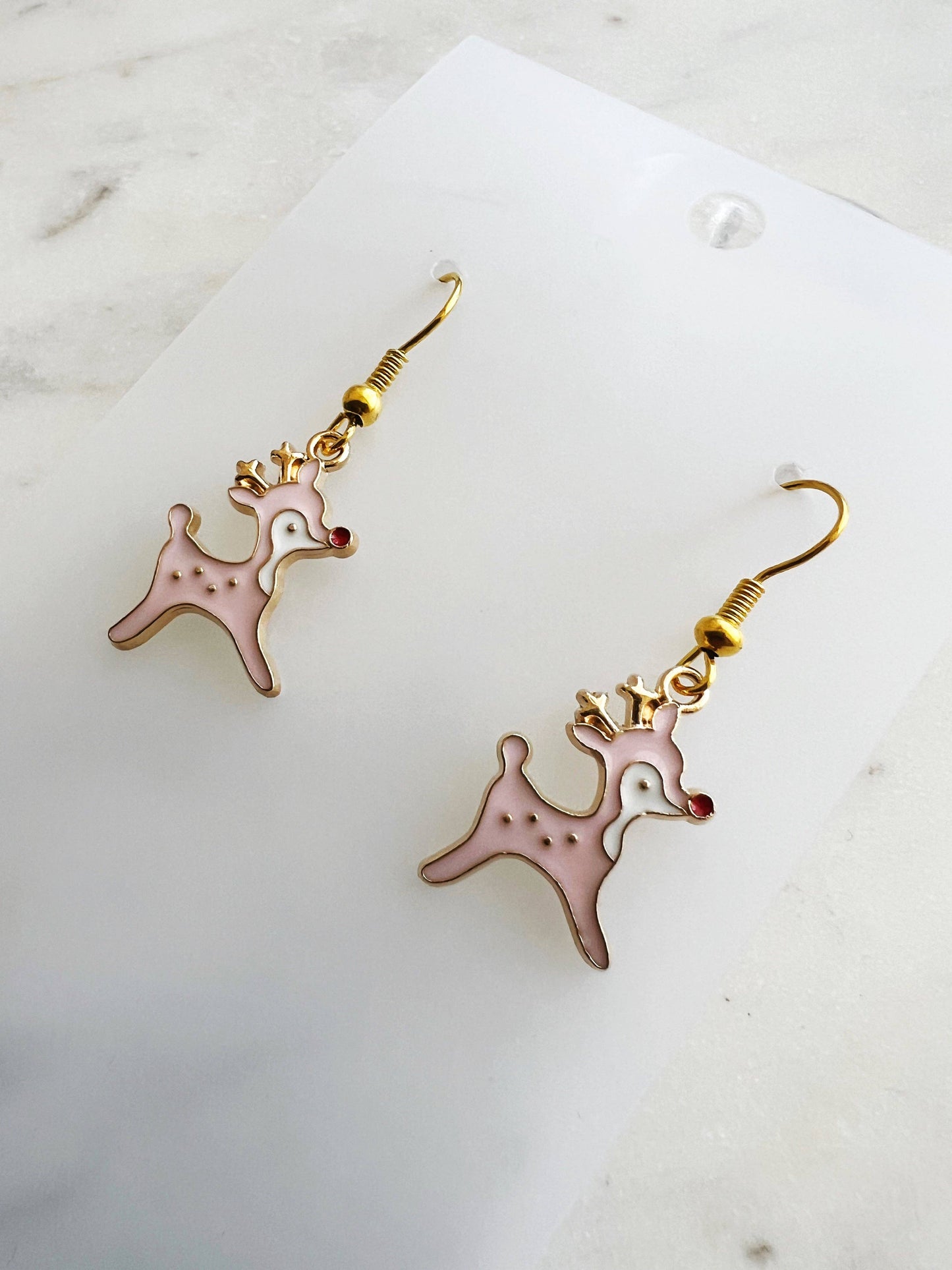 Kawaii Enamel Reindeer Earrings