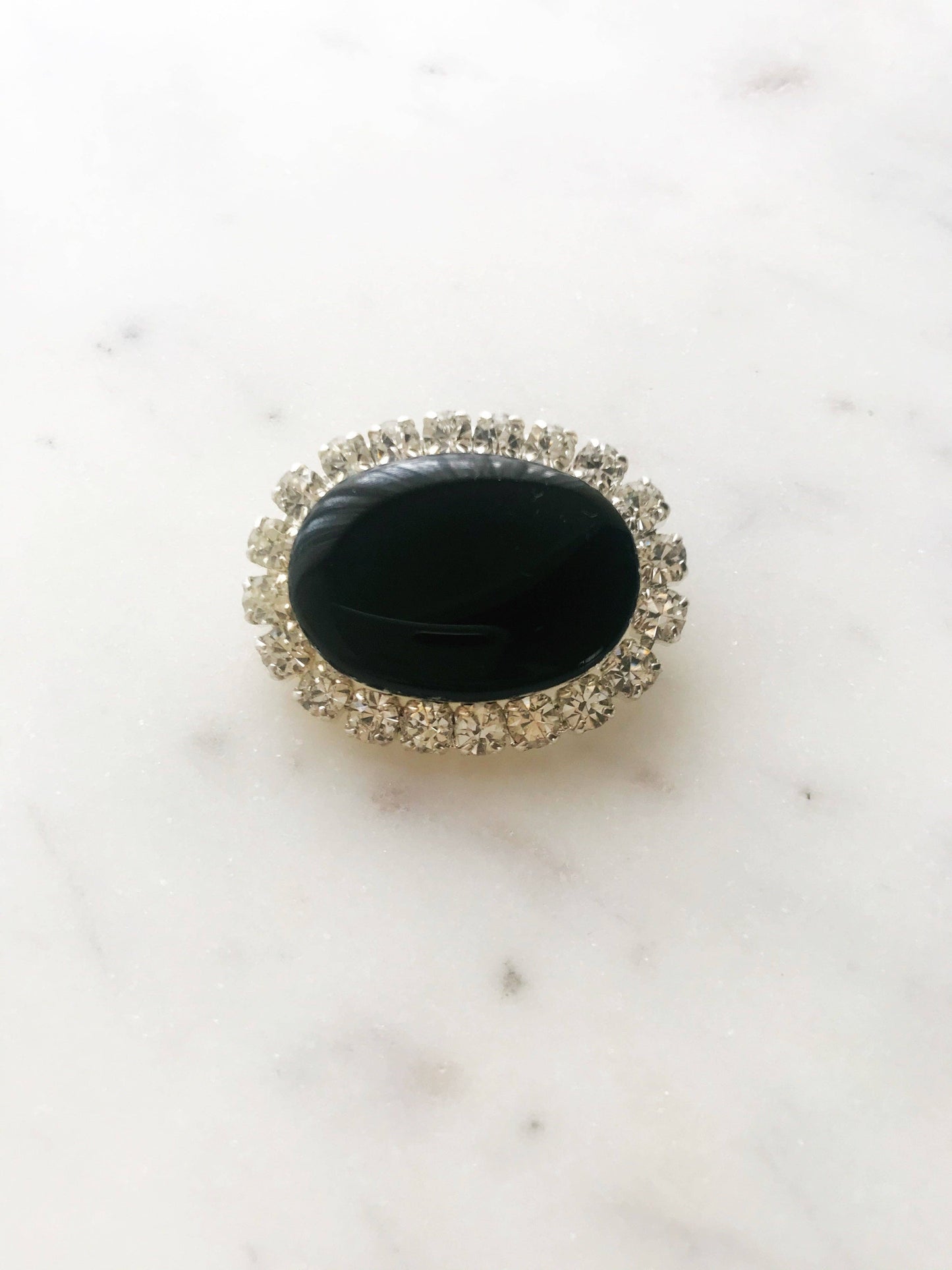 Bakelite Crystal Brooch