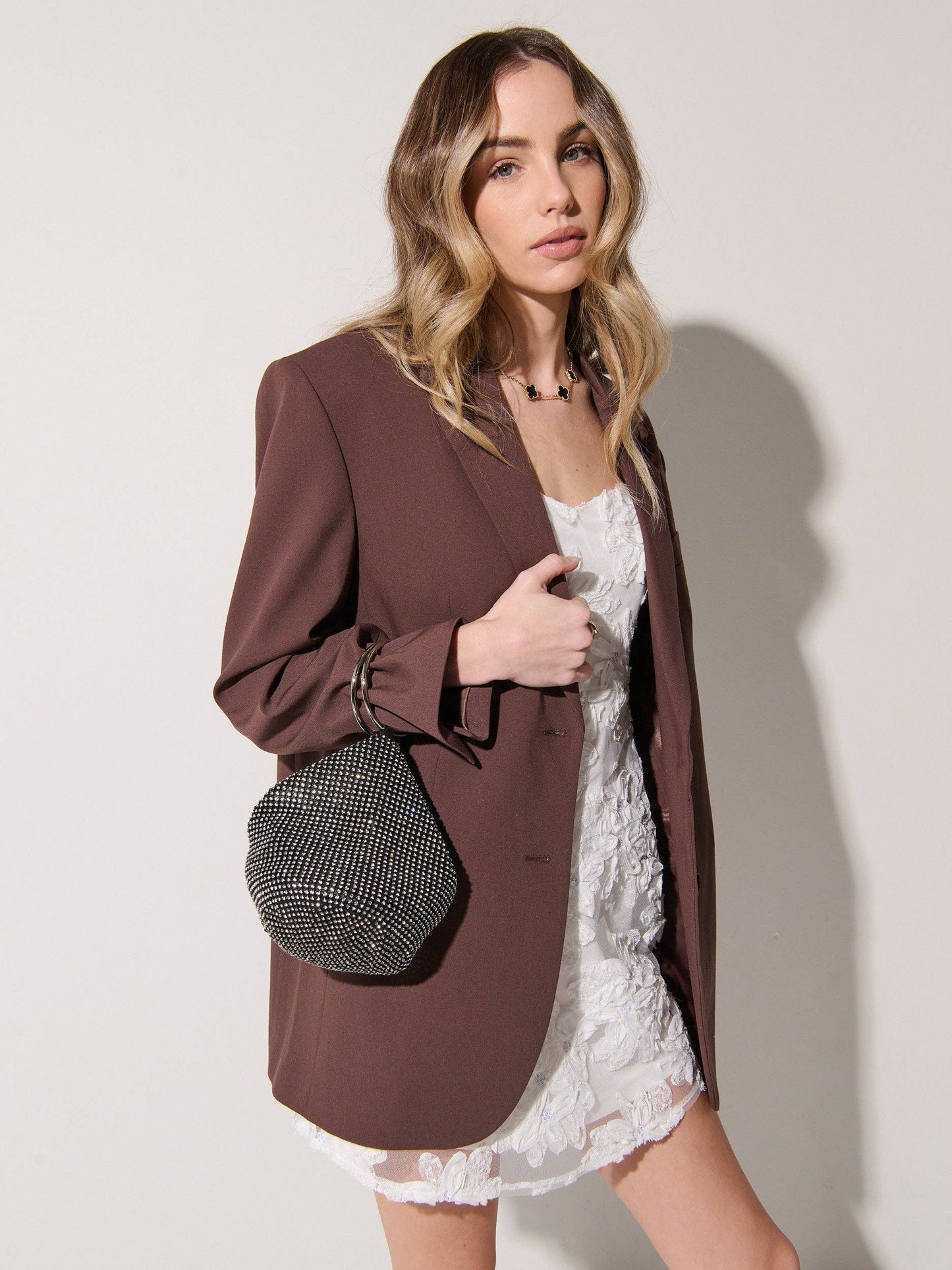 Jada Glomesh Evening Bag in Black