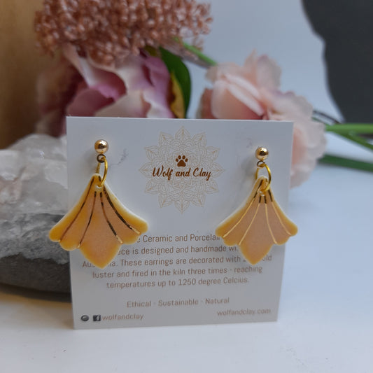 Earrings Peach and Gold