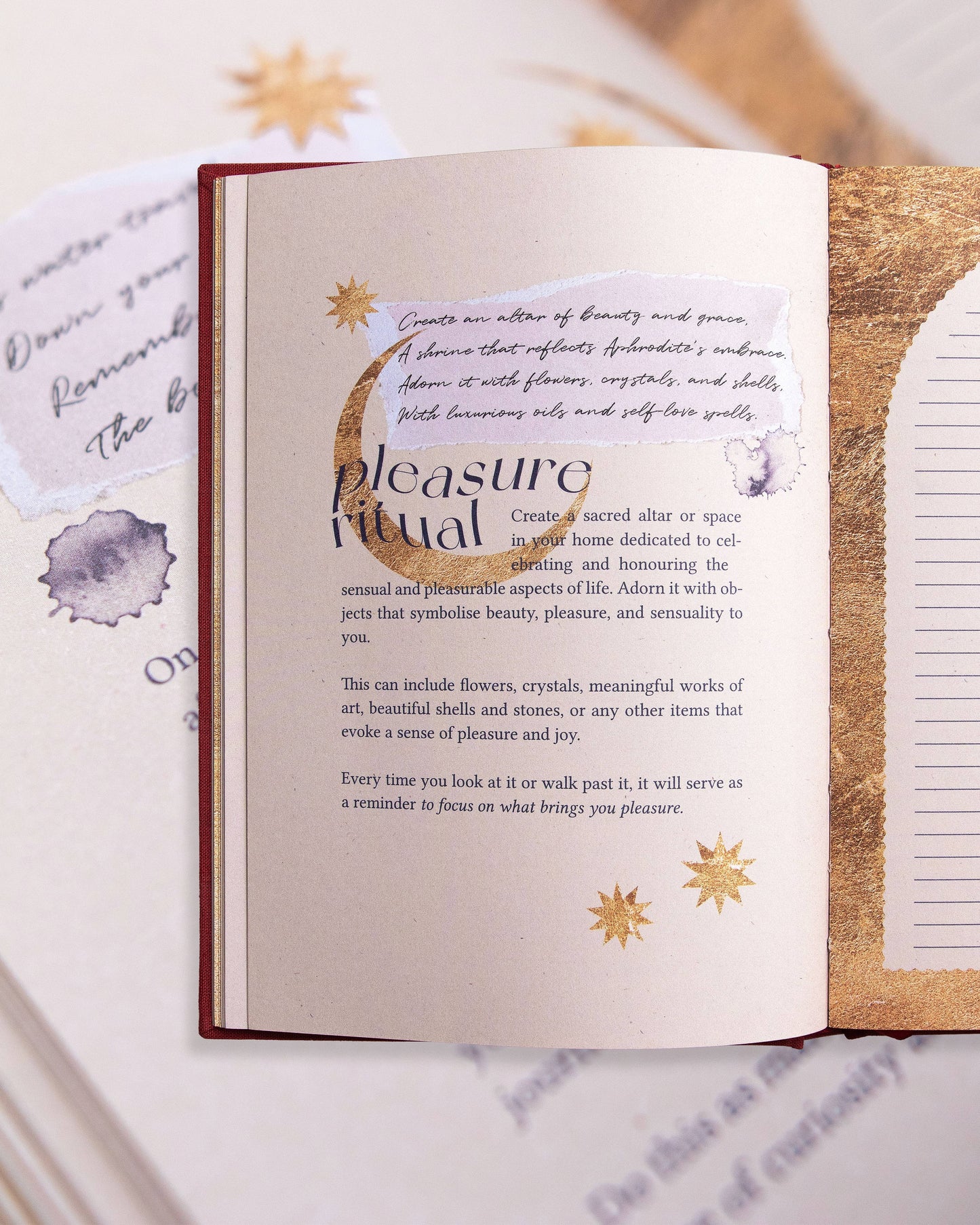 Aphrodite's Journal Ruby Cloth-Bound and Gold Foil Adorned