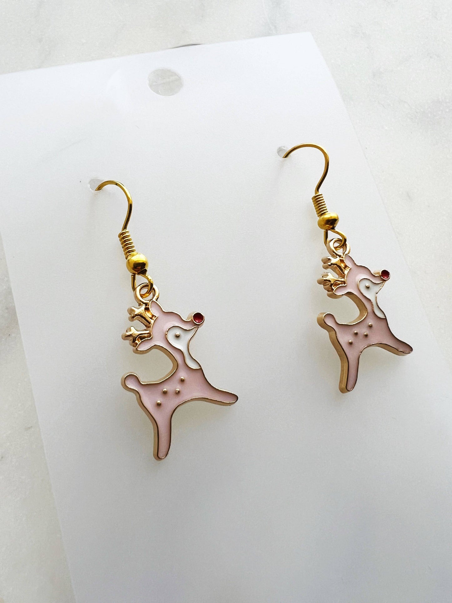 Kawaii Enamel Reindeer Earrings