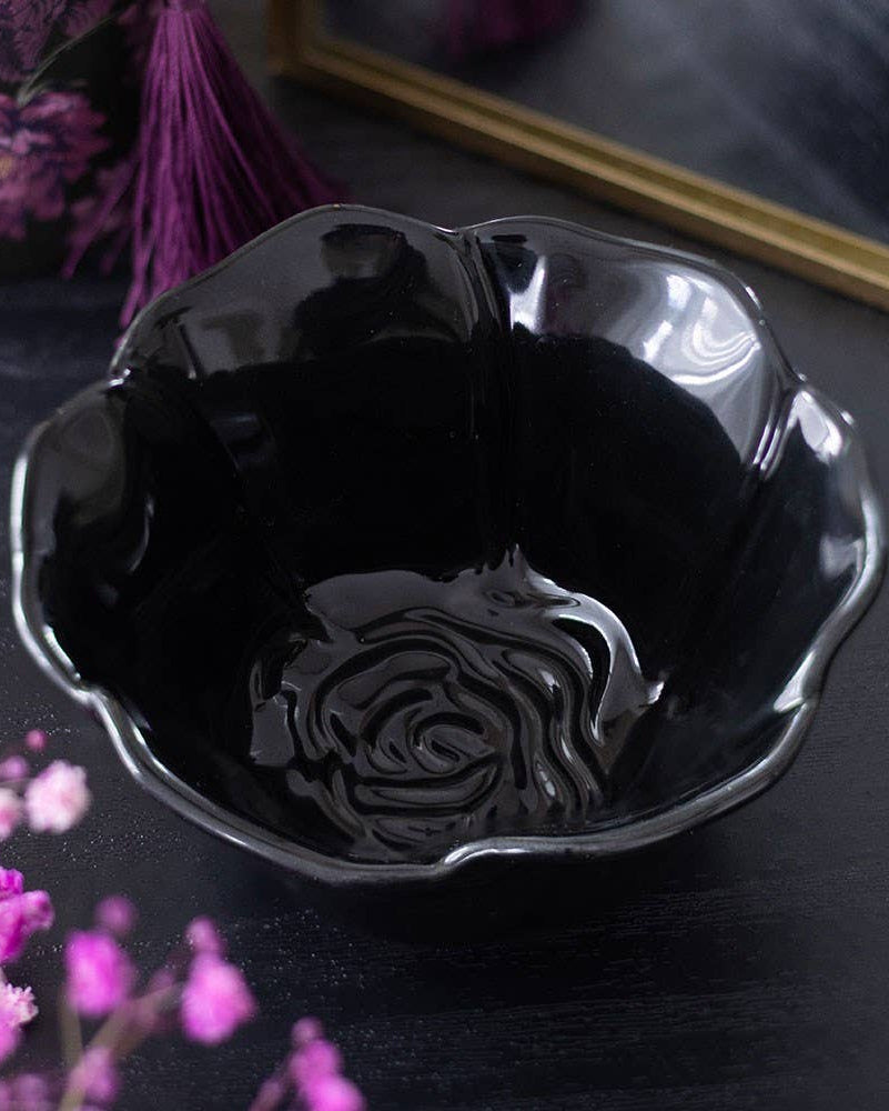 Black Rose Trinket Dish