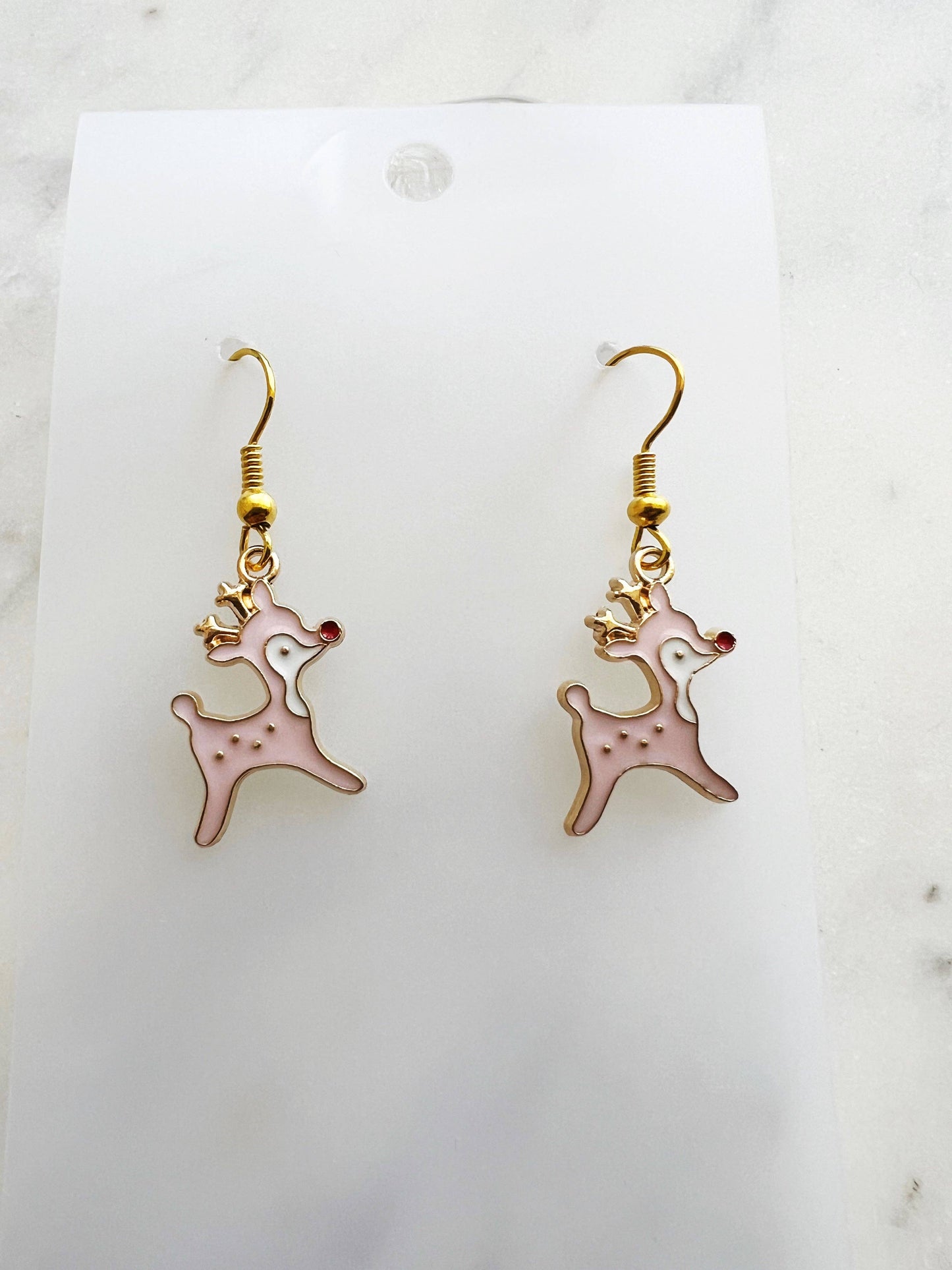 Kawaii Enamel Reindeer Earrings