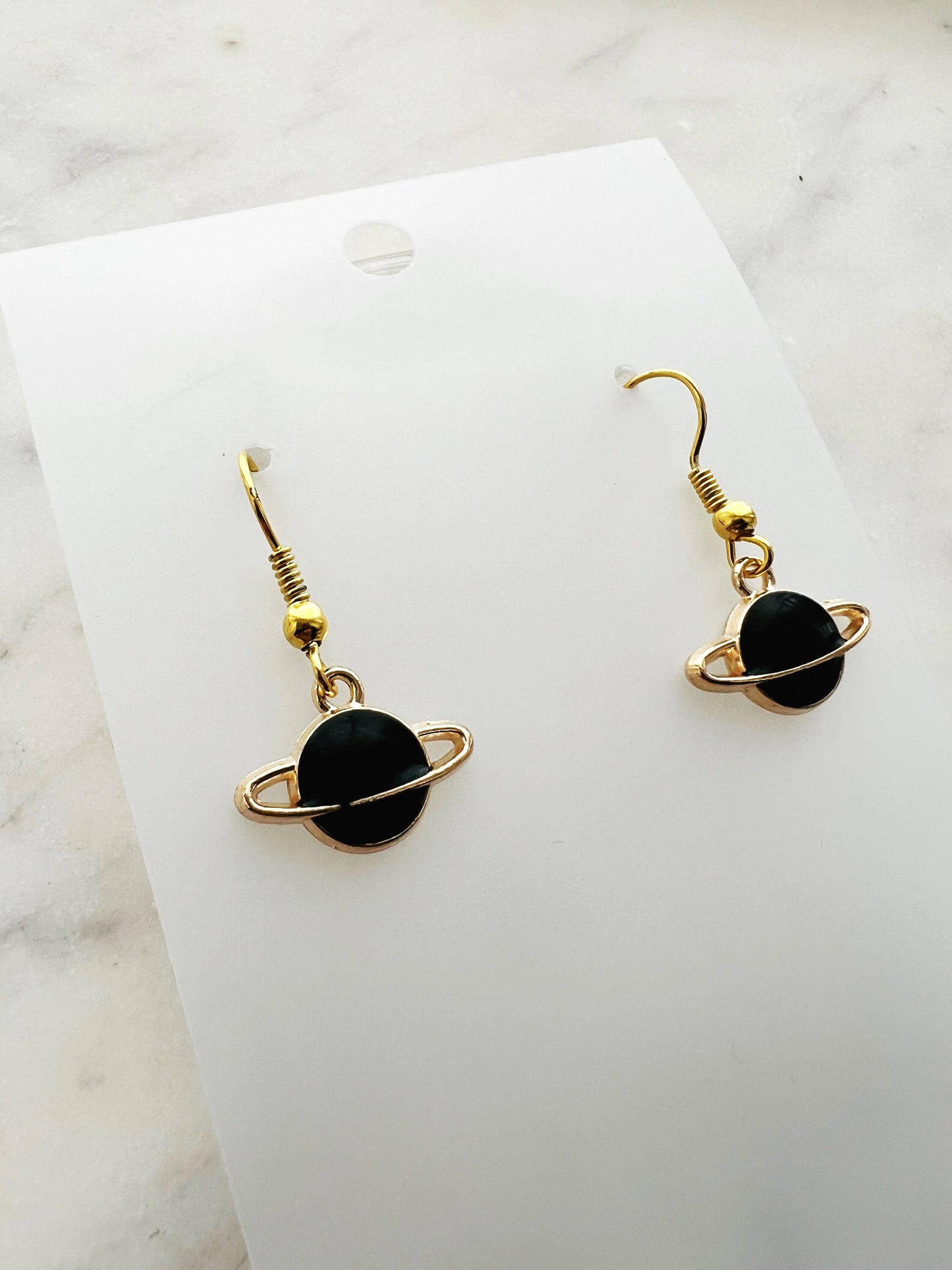 Enamel Planet Dangle Earrings
