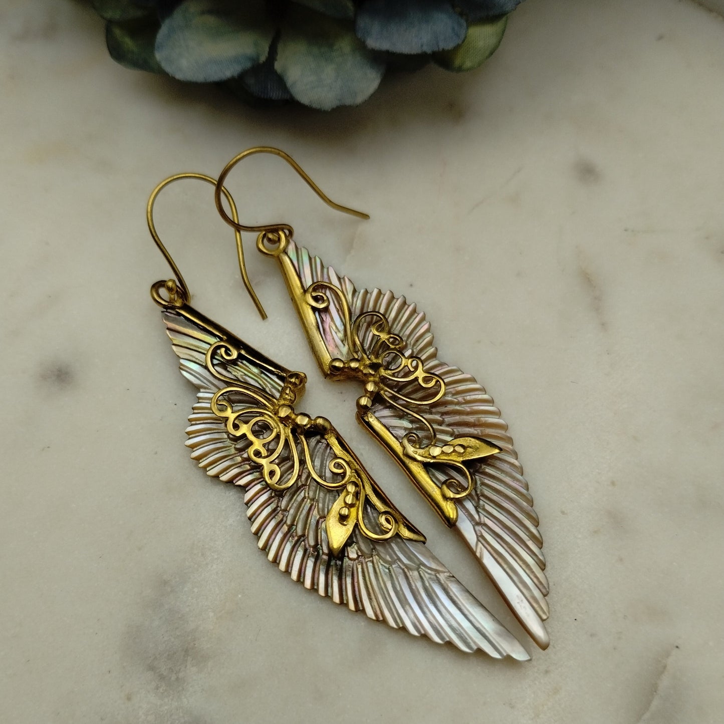 Earrings - Athena Pnk Mother of Pearl