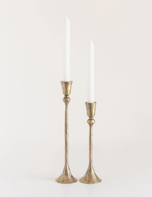 Gemini Hand Forged Iron Candlestands Brass