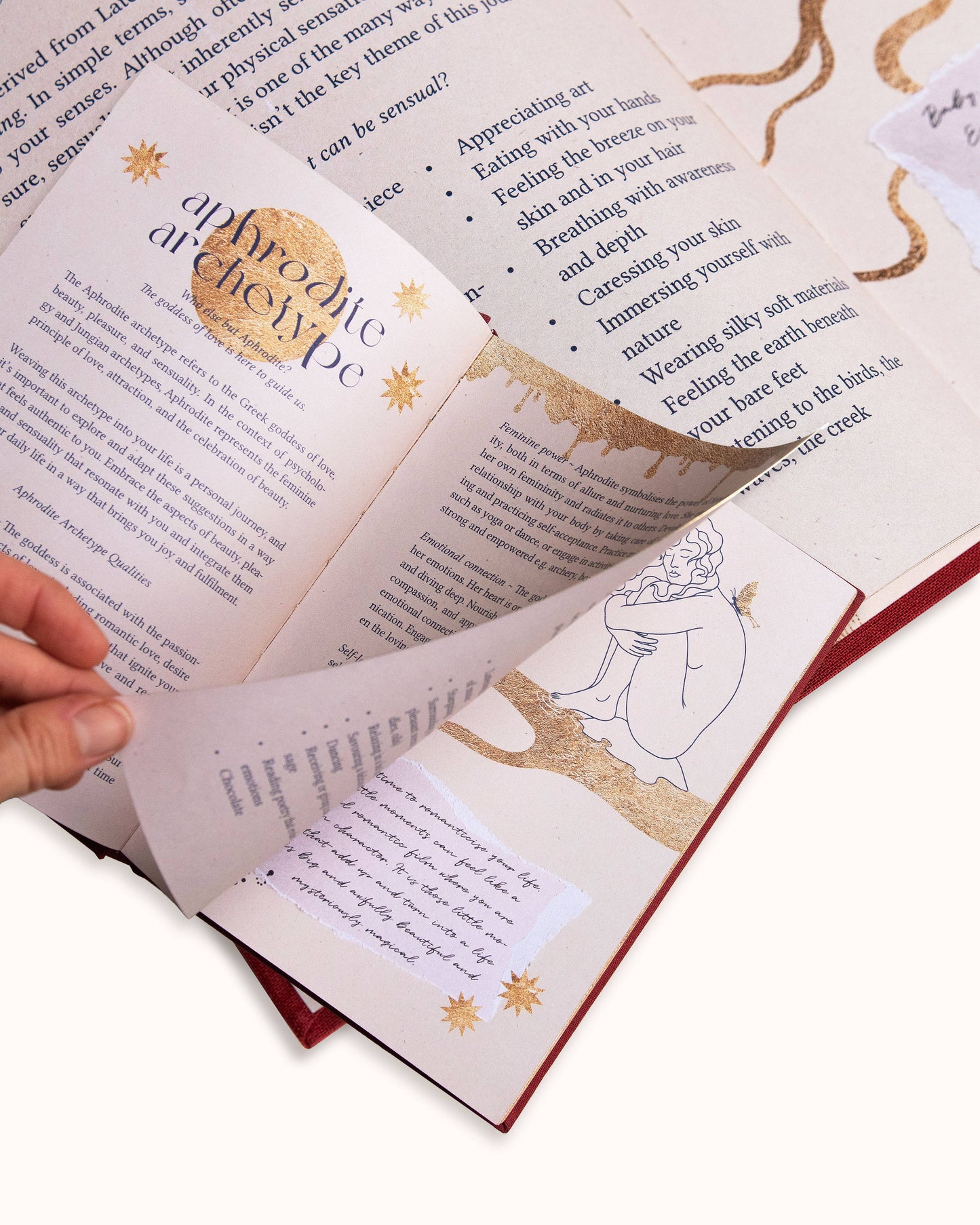 Aphrodite's Journal Ruby Cloth-Bound and Gold Foil Adorned