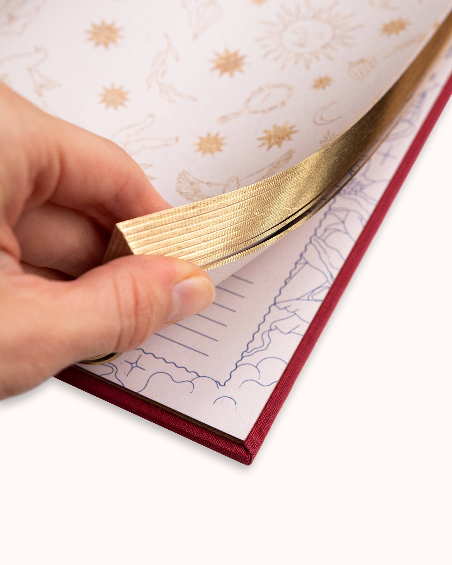 Aphrodite's Journal Ruby Cloth-Bound and Gold Foil Adorned