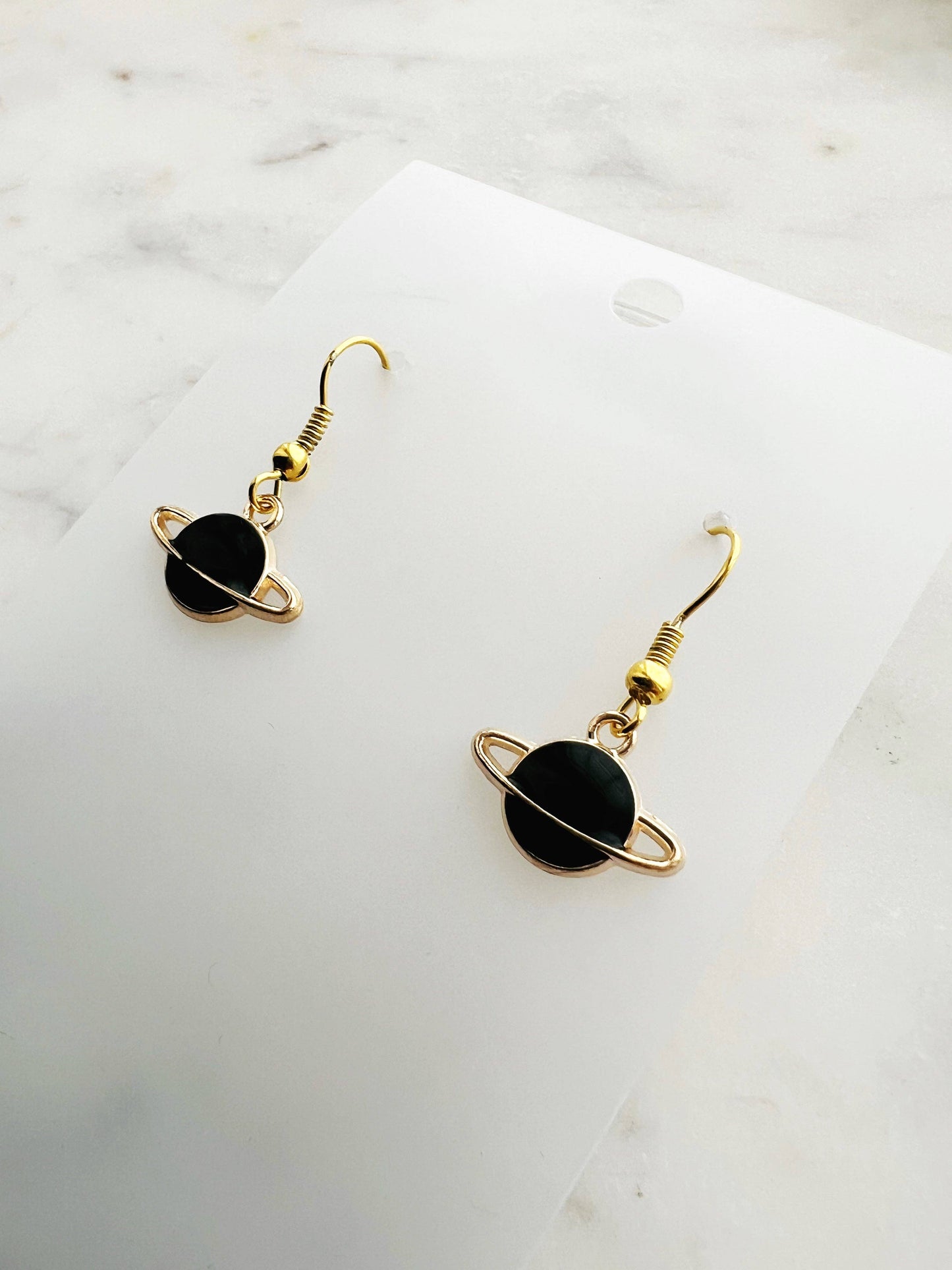 Enamel Planet Dangle Earrings