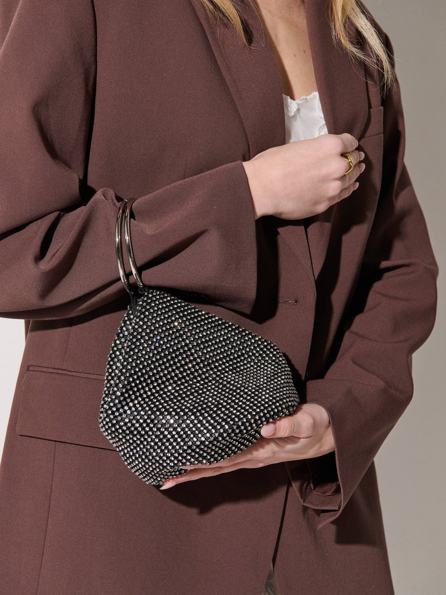 Jada Glomesh Evening Bag in Black