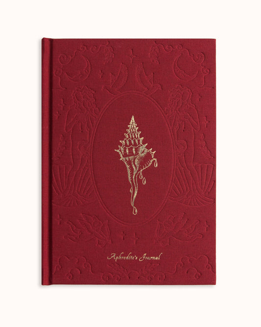 Aphrodite's Journal Ruby Cloth-Bound and Gold Foil Adorned