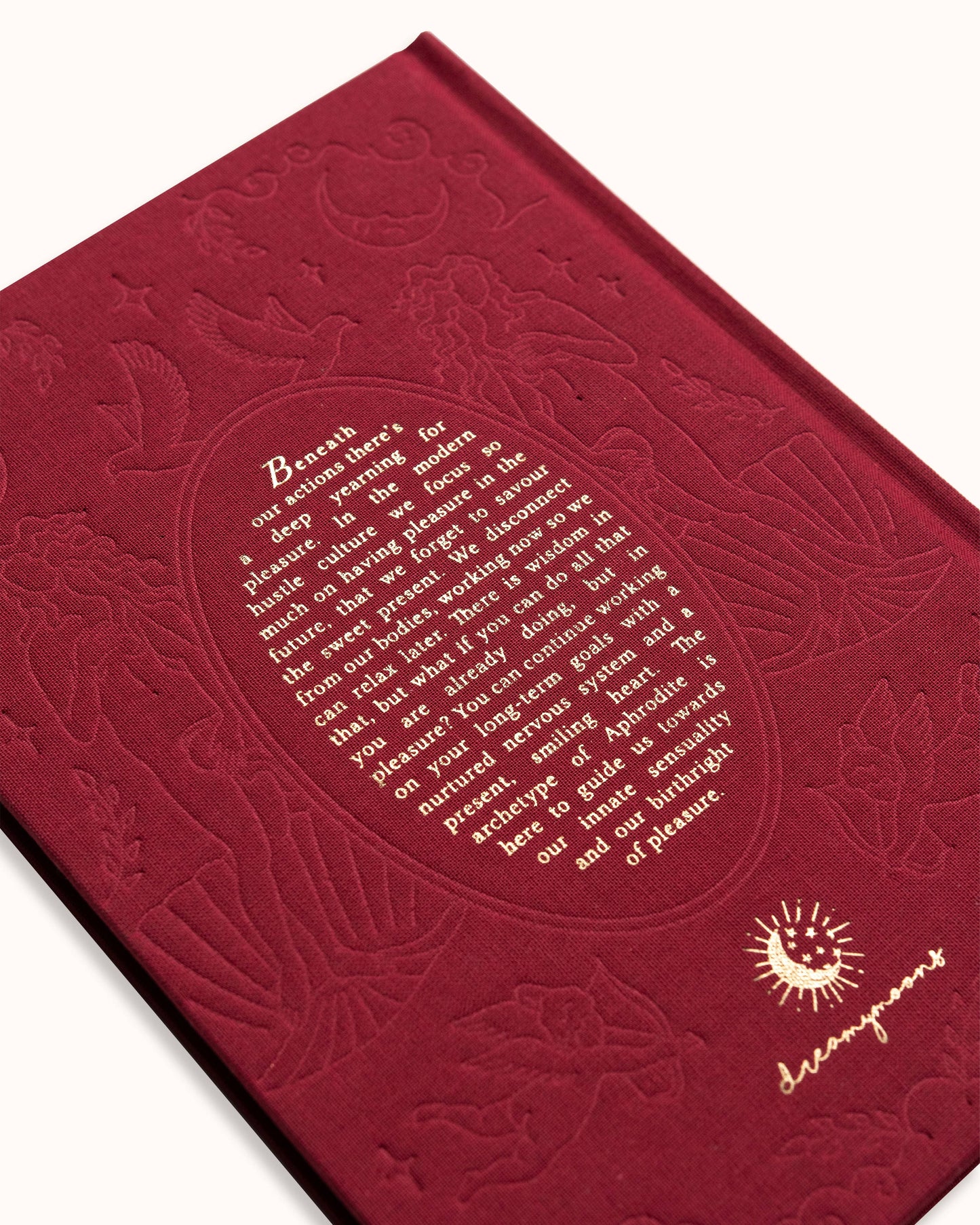 Aphrodite's Journal Ruby Cloth-Bound and Gold Foil Adorned