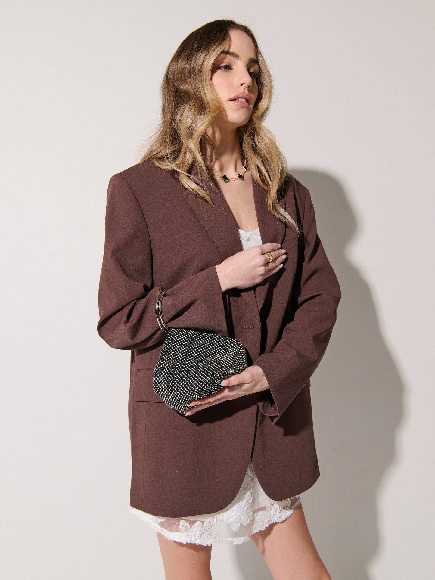 Jada Glomesh Evening Bag in Black