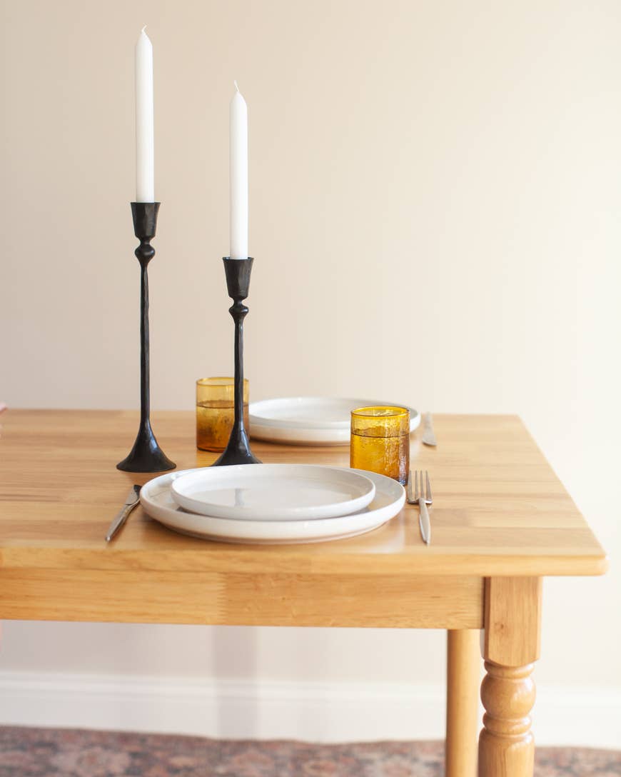 Gemini Hand Forged Iron Candlestands Black