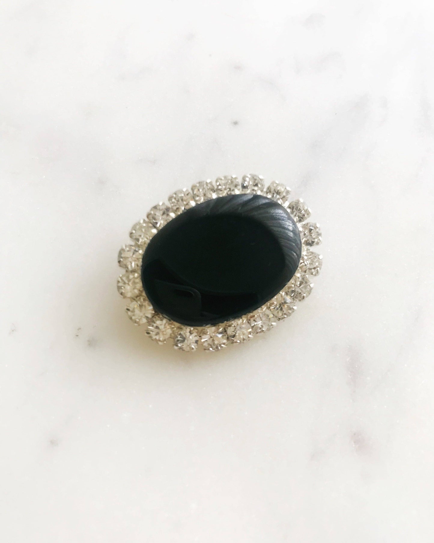 Bakelite Crystal Brooch