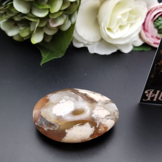 Flower Agate Palm Stone