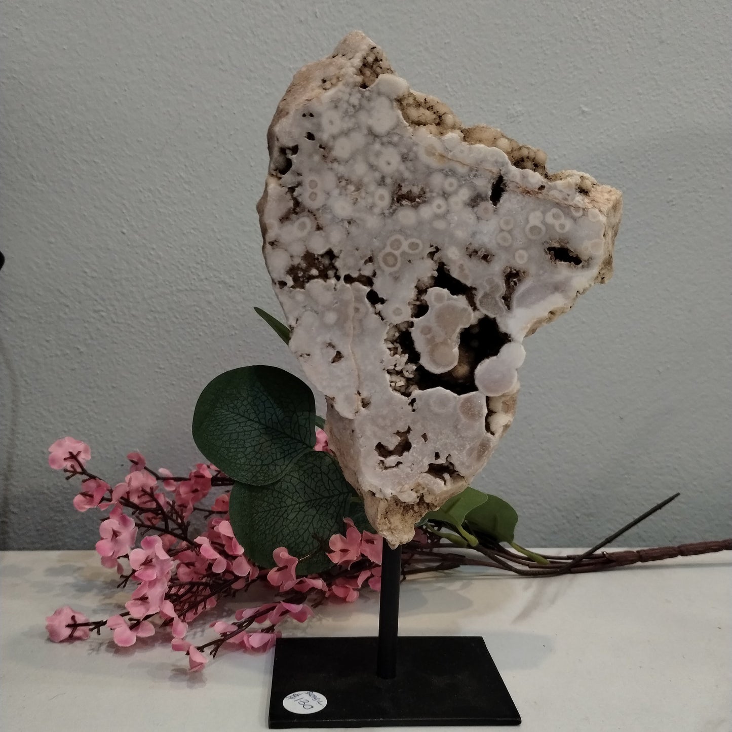 Amethyst - Pink slice on stand