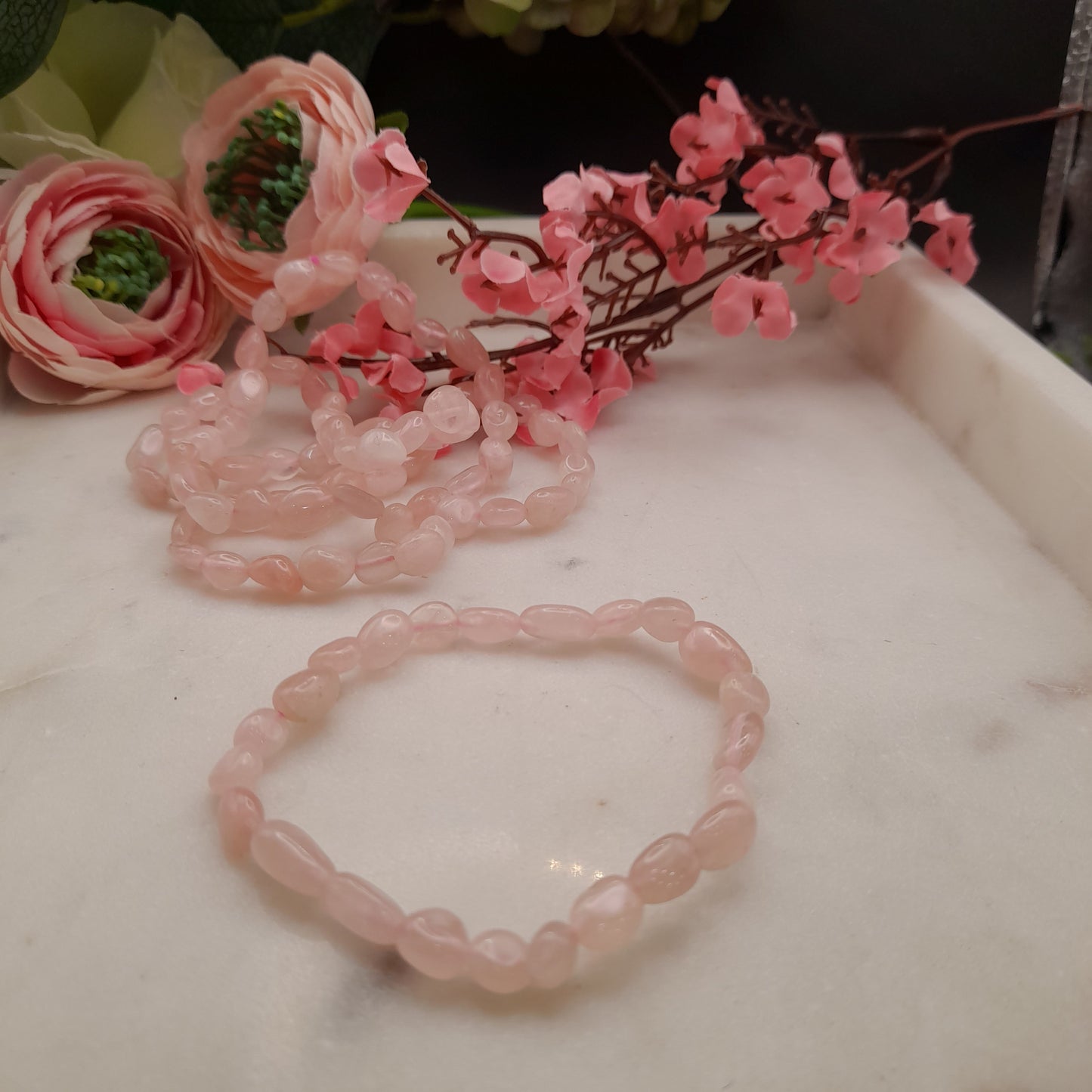 Rose Quartz small Nugget Bracelets