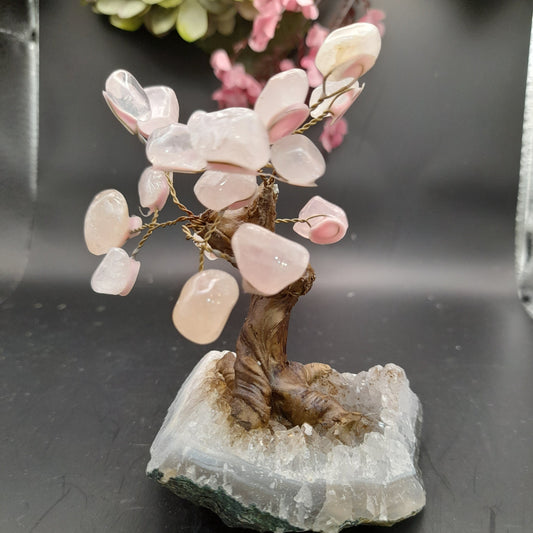 Rose Quartz Bonsai Tree