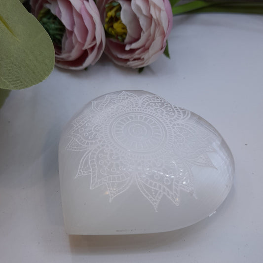 Selenite Engraved Heart